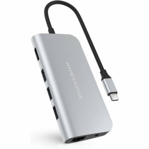 HyperDrive Power 9v1 USB C Hub stříbrný